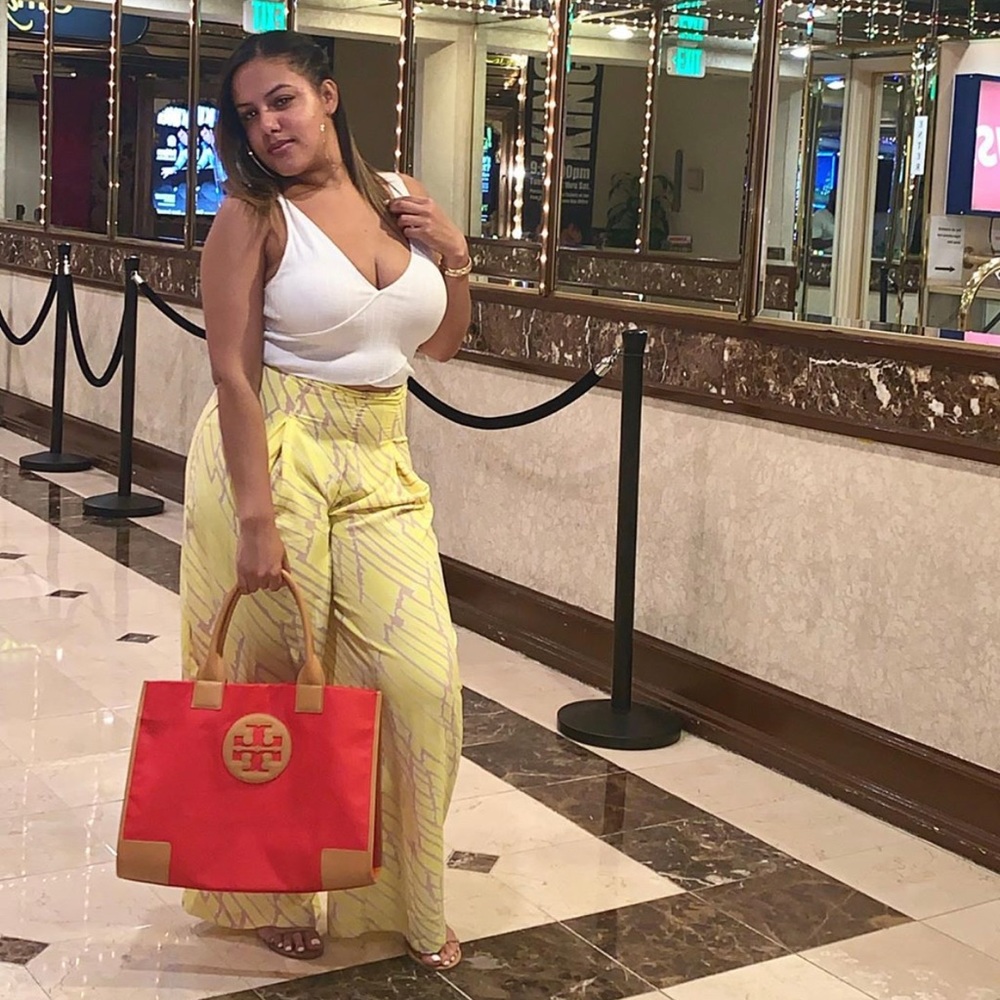 Yellow and Tan Wide leg pants